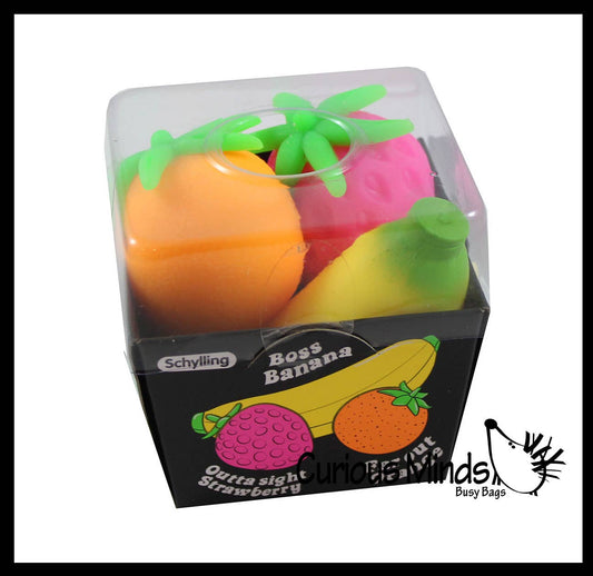 Curious Minds Toys - 1 BOX Nee Doh Fruit Basket Soft Fluff- Filled Squeeze Stress