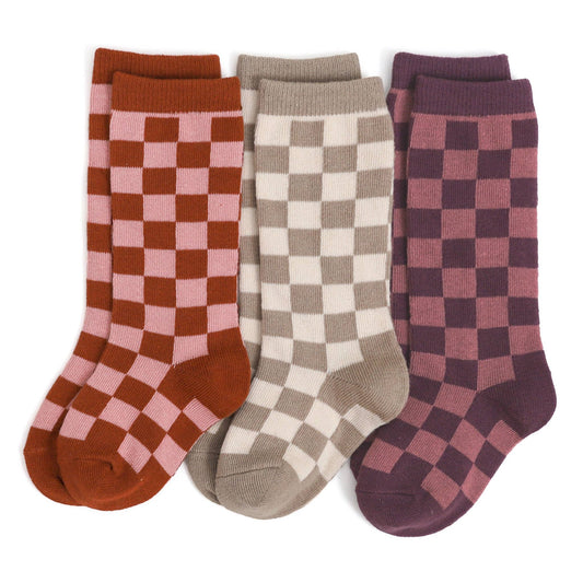 Chess Club Knee High Sock 3-Pack 0-6 months