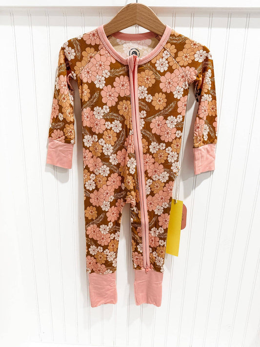 Fall Floral Romper: 3-6M