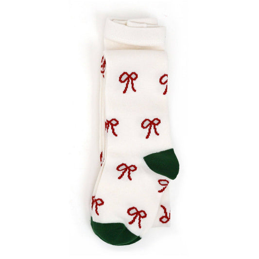 Little Stocking Co. - Bow Knit Tights: 0-6 MONTHS